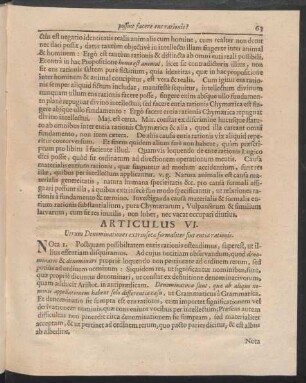 Articulus VI. Utrum Denominationes extrinsecae formaliter sint entia rationis