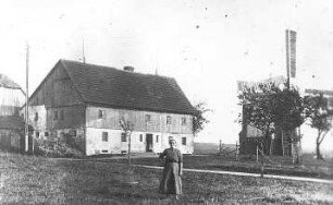 Großhennersdorf-Neundorf. Günther-Mühle, Bockmühle und Gehöft mit Selma Günther, Repro