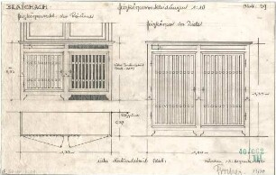 Fischer, Theodor; Blaichach; Haus Gradner - Heizkörperverkleidungen der Räume u. Dielen (Grundriss, Ansichten)
