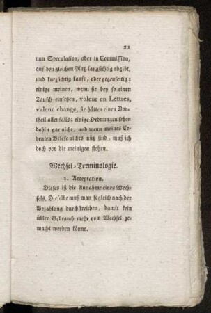 Wechsel-Terminologie.