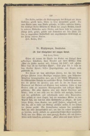 IV. Erzählungen, Anekdoten