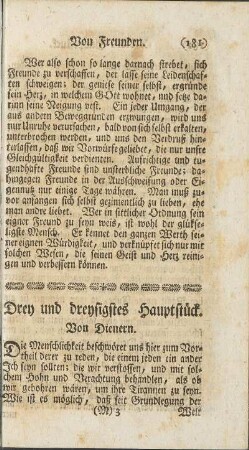 Drey und dreysigstes Hauptstück. Von Dienern.