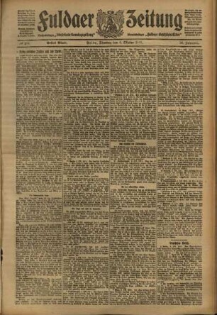 Erste Ausgabe vom Dienstag, den 03. Oktober 1911.