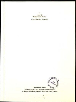 L' enciclopedismo medievale : [atti del Convegno "L'enciclopedismo Medievale", San Gimignano, 8 - 10 ottobre 1992]