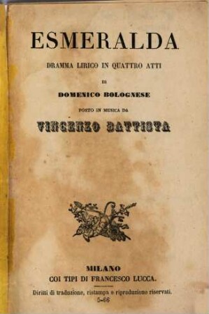 Esmeralda : dramma lirico in quattro atti