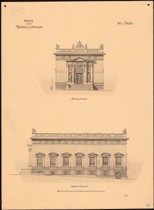 Kunsthalle, Düsseldorf 1. Projekt: Ansicht, Seitenansicht