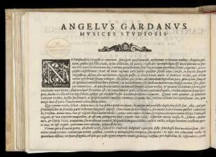 Vorwort an die MUSICES STUDIOSIS von Angelo Gardano