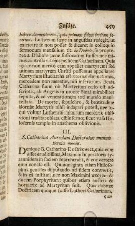 459-464, III. S. Catharina Aureolam Doctoratus ...