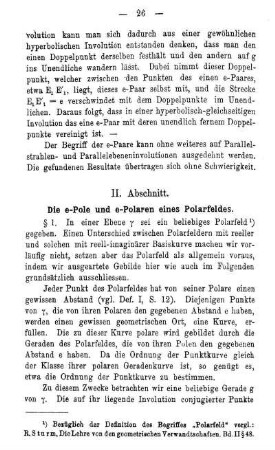II. Abschnitt. - Die e-Pole und e-Polaren eines Polarfeldes.