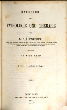 Handbuch der Pathologie und Therapie. 3,2