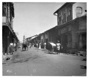 Colombo (Sri Lanka). Straßenszene mit Rikscha
