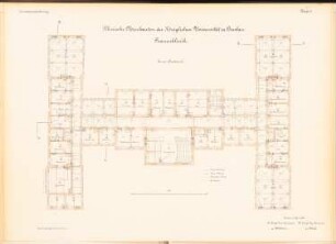 Universität Breslau Klinische Neubauten. Frauenklinik: Grundriss 1.OG 1:100