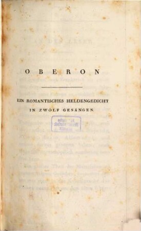 C. M. Wielands Sämmtliche Werke, 22. Oberon : I. - VI. Gesang