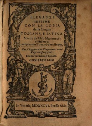 Eleganze insieme con la copia della lingua toscana e latina