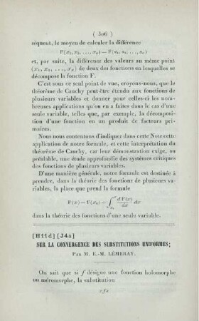 Sur la convergence des substitutions uniformes.