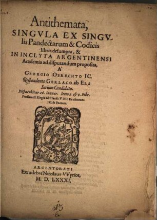 Antithemata, singula ex singulis Pandectarum et Codicis libris desumpta