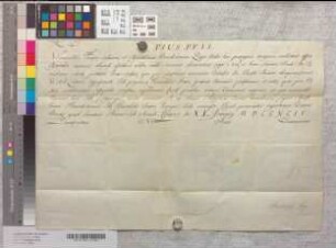 Papst Pius VI. erteilt dem Bischof Theodor zu Corvey seinen Segen.