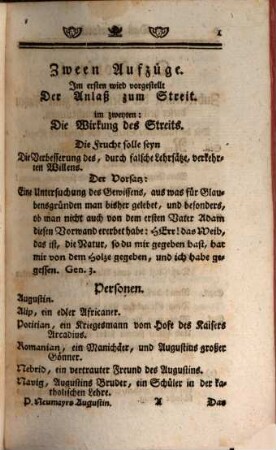 Geistliche Schaubühne, Oder: Der Heilige Augustin in seiner Bekehrung