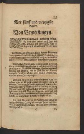 Der fünff und viertzigste Artickel. Von Beweisungen.