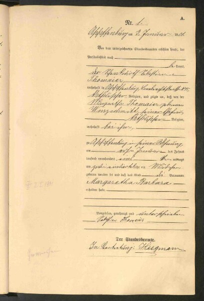Standesamtsbuch der Stadt Aschaffenburg: Geburten 365/1900 - 184/1901