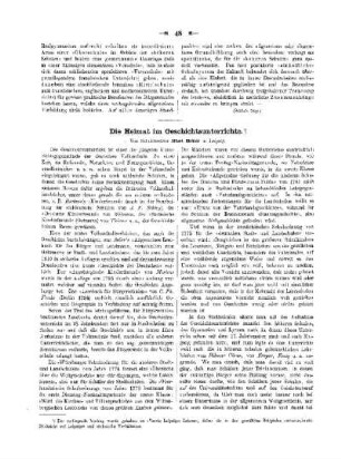 Die Heimat im Geschichtsunterrichte
