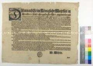 Edikt von Friedrich Wilhelm I. König in Preußen betreffend die familiäre Trauerzeit