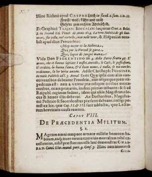 Caput VIII. De Præcedentia Militum.
