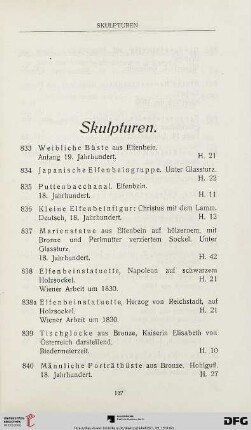 Skulpturen (Nr. 833-855)