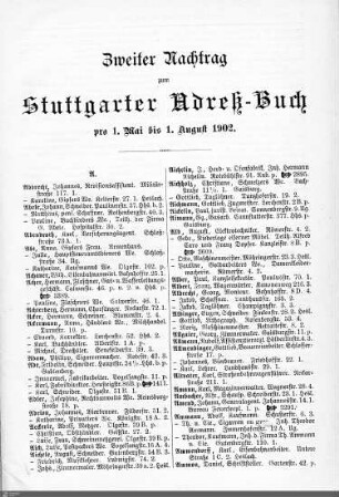 Nachtrag zum Stuttgarter Adreßbuch, 01.05.-01.08.1902