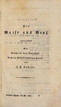Original-Theater : für das Jahr .... 1822, 6