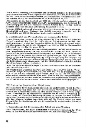 2. Geschäftsanfall und Personalbestand bei der uniformierten Polizei