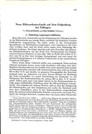 Neue Höhenschotterfunde auf dem Galgenberg bei Tübingen