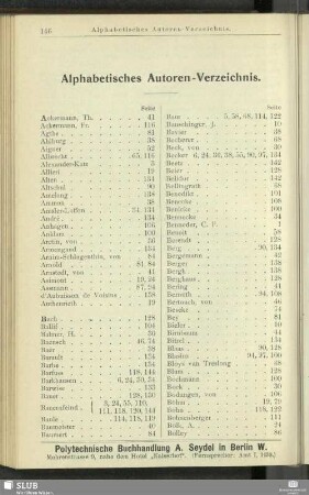 Alphabetisches Autoren-Verzeichnis