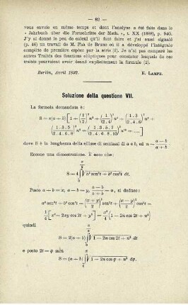 Soluzione della questione VII.