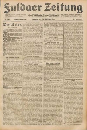 Ausgabe vom Samstag, den 24. Oktober 1914.