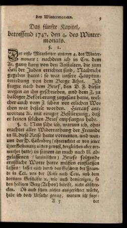 Das fünfte Kapitel, betreffend 1747. den 4. des Wintermonats