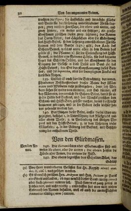 Von den Gliedmassen.