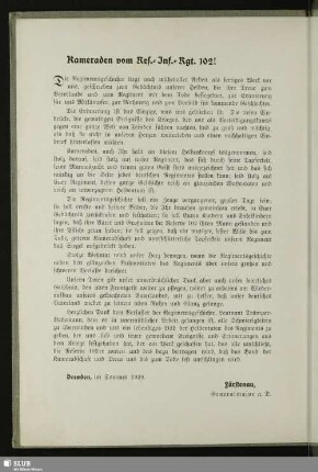 Kameraden vom Res.-Inf.-Rgt. 102!