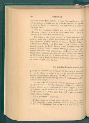Los premios literarios municipales