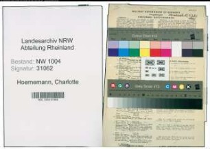 Entnazifizierung Charlotte Hoernemann , geb. 04.09.1918 (Kaufm.Angestellte)