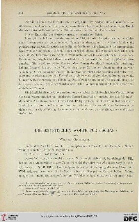 22: Die aegyptischen Worte für "Schaf"