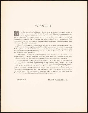 Vorwort: Vorwort zu: »Alfred Messel«, Berlin: Wasmuth 1912 (aus: Alfred Messel, 1912)