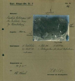 Foto feindlicher Stellungen östlich der Jochhöhe beim Großen Hörnleskopf (Luftbild)