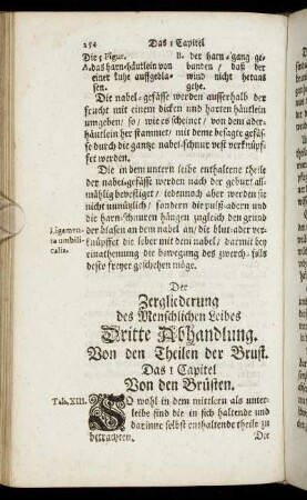 Der Zergliederung des Menschlichen Leibes Dritte Abhandlung Von den Theilen der Brust
