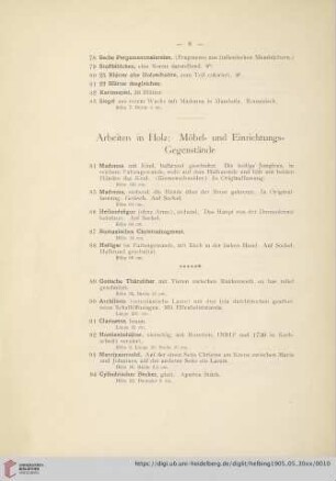 Arbeiten in Holz, Möbel- und Einrichtungsgegenstände (Nr. 84-155)