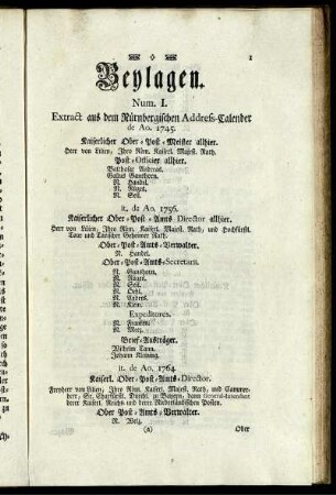 Beylagen. Num I. - XXIV.