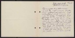 Schreiben an Hermann Muthesius (Brief)