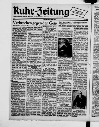 Titelseite einer Zeitung