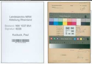 Entnazifizierung Paul Kuckuck , geb. 17.12.1896 (Lebensmittelhaendler)
