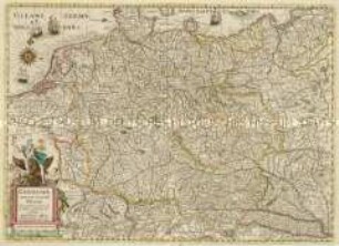 Germaniae nova et accurata delineatio. Aus: Gerhard Mercator. Atlas ou Representation Du Monde Universel Et Des Parties D'Icelui, Faicte En Tables Et Descriptions Tres Amples. Amsterdam: Henricus Hondius, 1631
